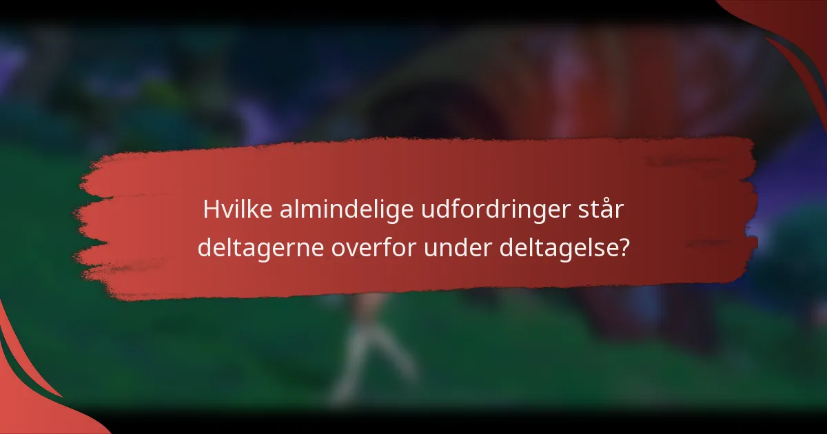 Hvilke almindelige udfordringer står deltagerne overfor under deltagelse?
