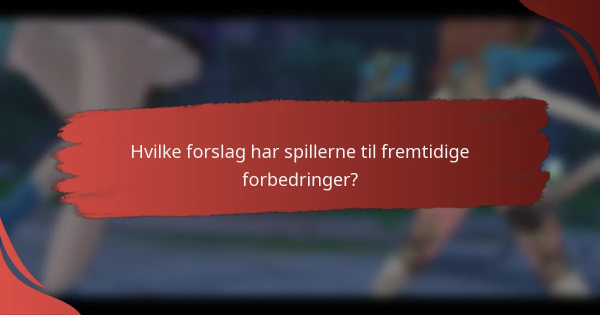 Hvilke forslag har spillerne til fremtidige forbedringer?